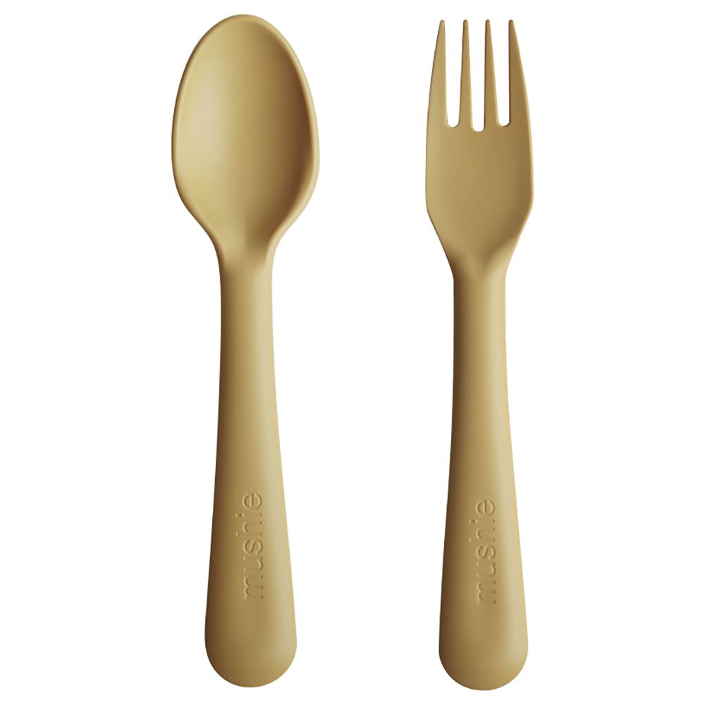 Mushie Baby Dinnerware Fork and Spoon Set