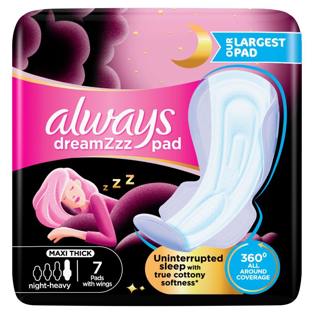 ALWAYS ZZZ Overnight Pads with Flexi-Wings Size 6 Widest Coverage 20 pads -  Granith