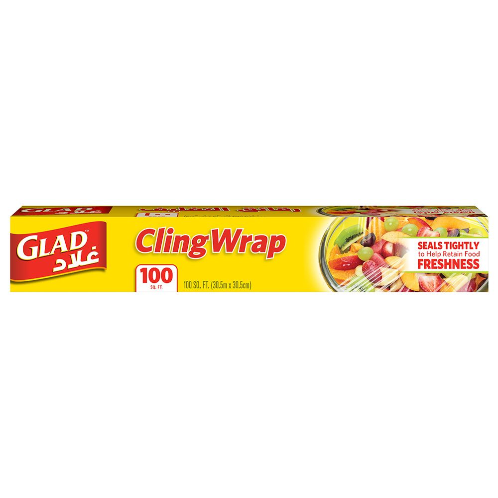 Glad Cling N Seal 200sq Clear food Wrap Microwave safe BPA-free Portioning  Preparing Steaming Protecting 