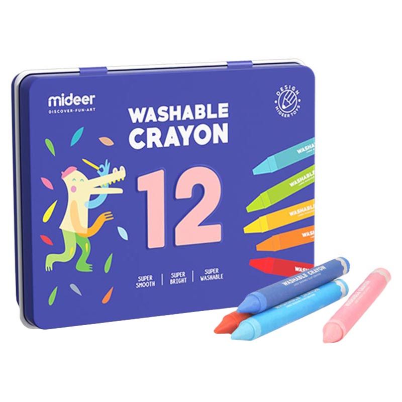 Mideer Silky Washable 36 Color Non-Toxic Jumbo Artistic Designer Crayons  For Kids