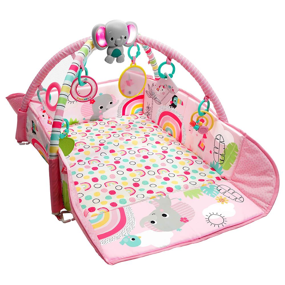 Bright Starts Unicorn Crew Activity Gym & Play Mat with Taggies, Newborn  Pink