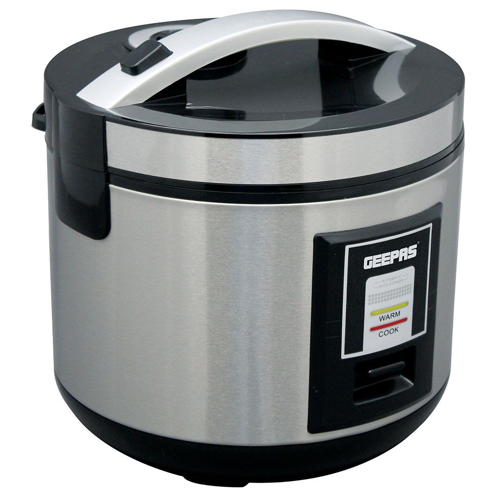 Geepas 1.8L Rice Cooker & Steamer with Keep Warm Function, 700W Automatic  Cooking, Non-Stick Inner Pot, Easy Cleaning