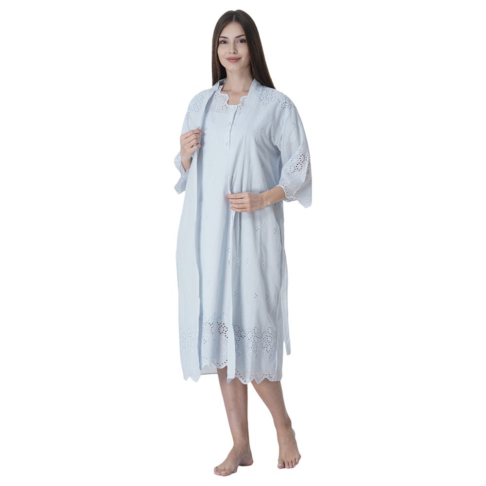 Mini Plum - 4pc-set - Maternity Nightwear & Robe - Beige