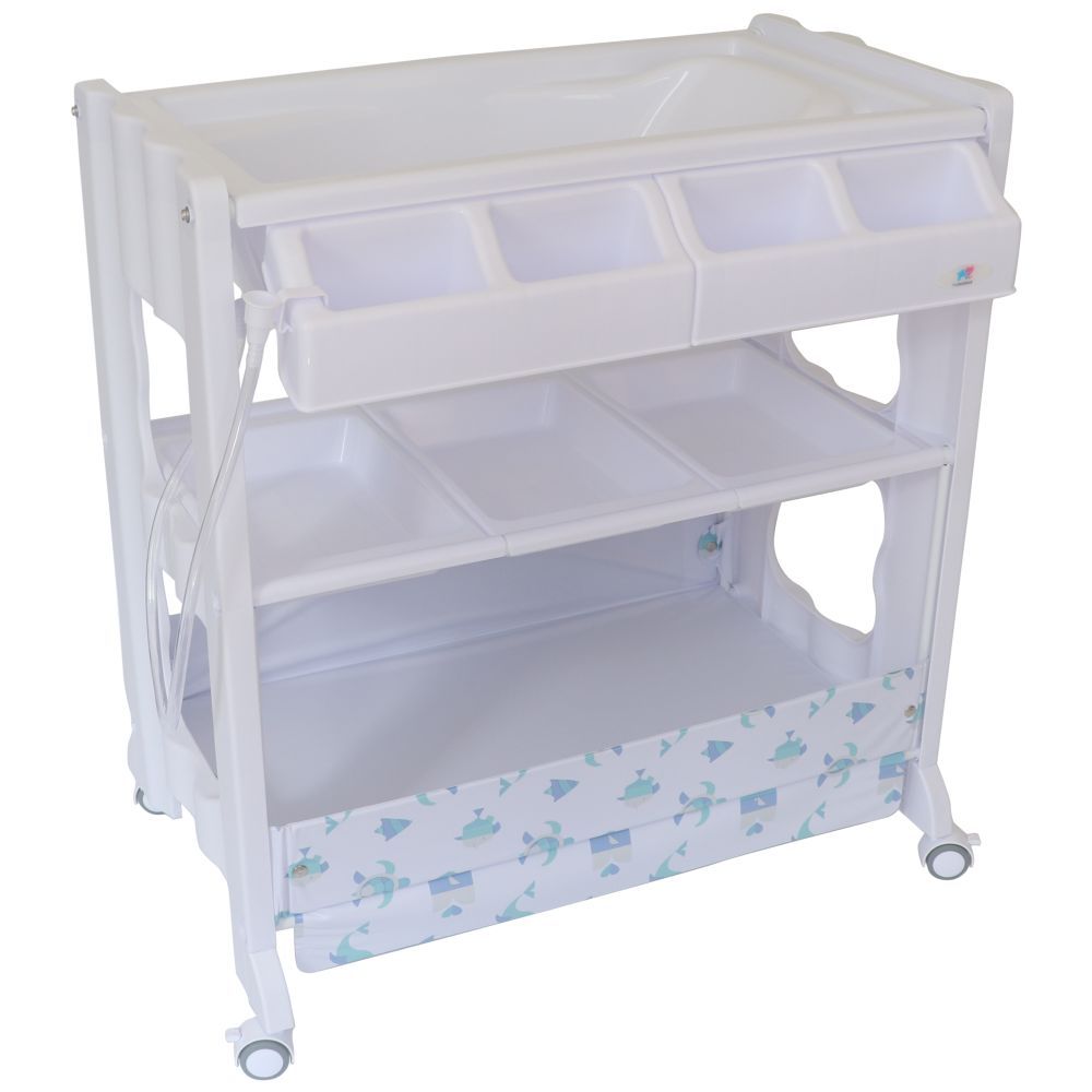 Baby Changing Table Folding Diaper Changing Station w/ Safety Belt & Wheels  Blue - Walmart.com