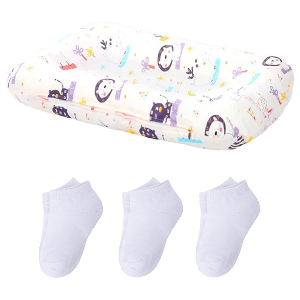 Star Babies - Changing Pad Bed With Kids Socks 3pcs - Zebra Design