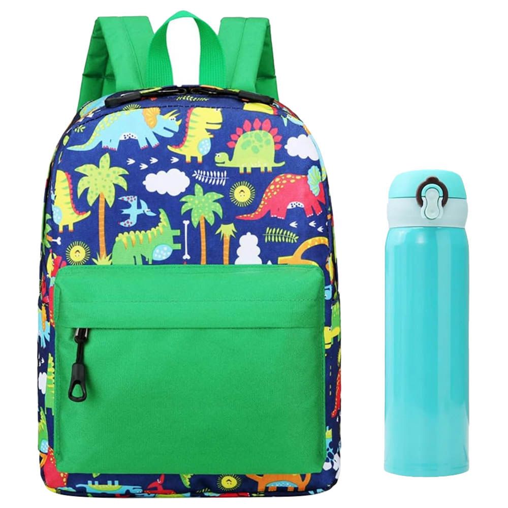 Star Babies - Kids School Bag 14.17-Inch With Kids Water Bottle 300ml - Green