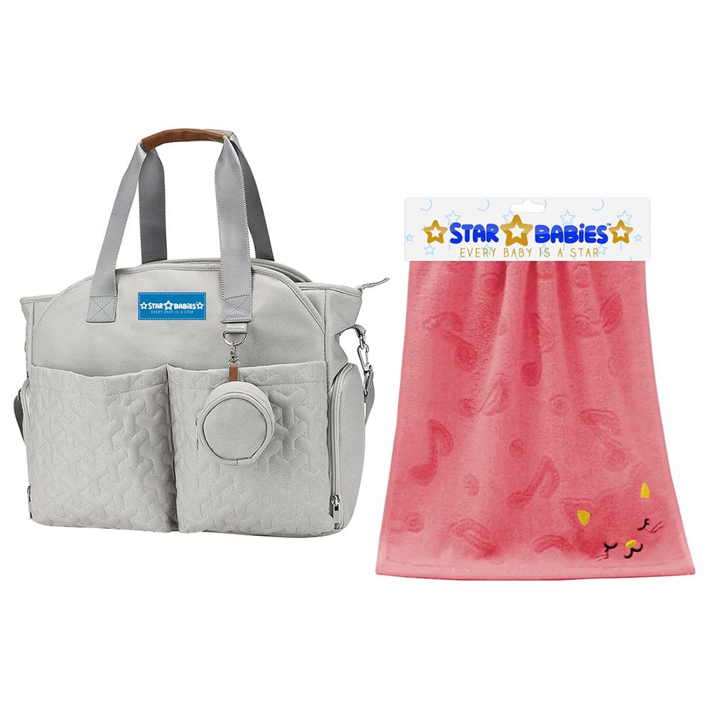 Star Babies - Diaper Portable Bag With Bamboo Towel - Khaki