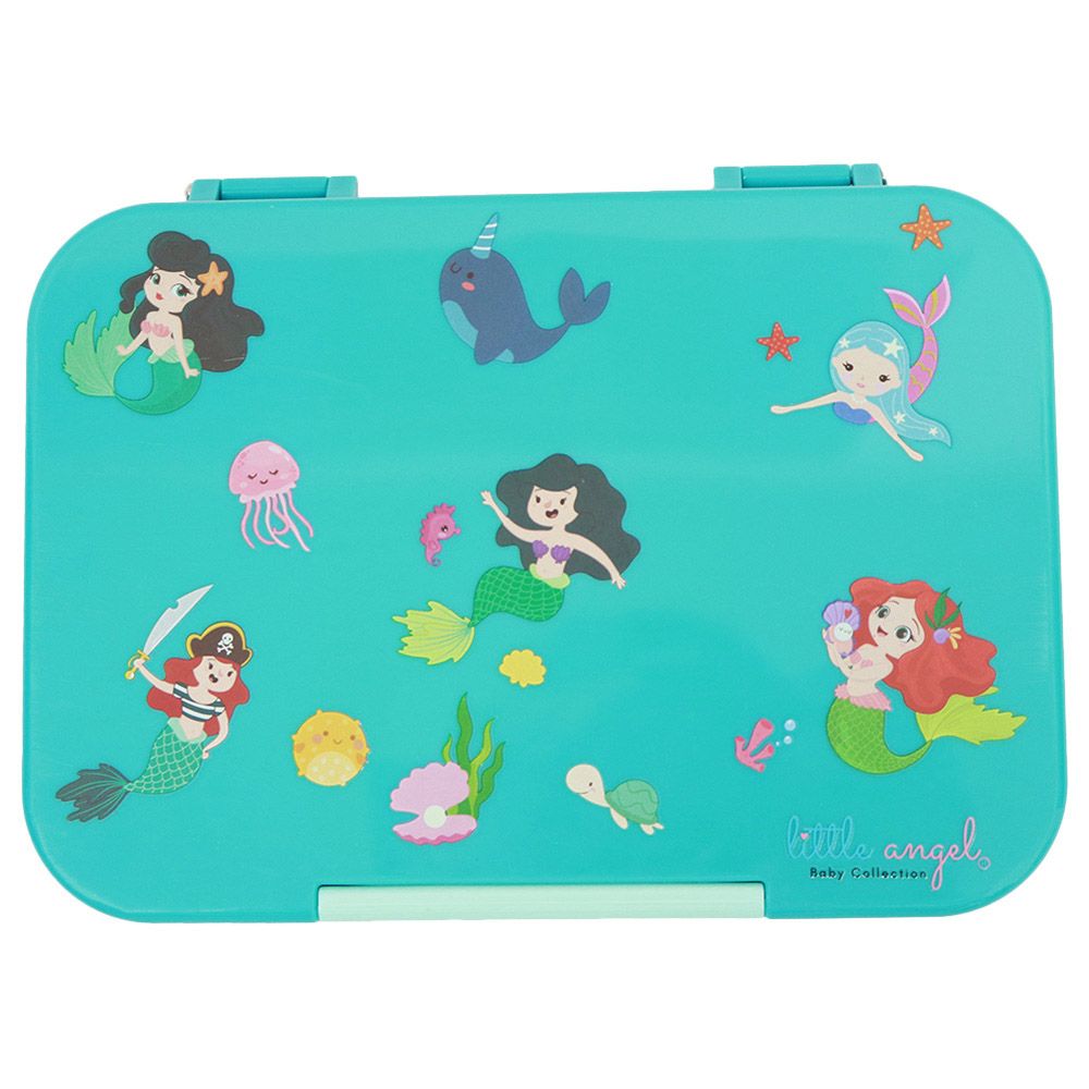 Little Angel - Kid's 6 Compartments Bento Lunch Box - Turquoise