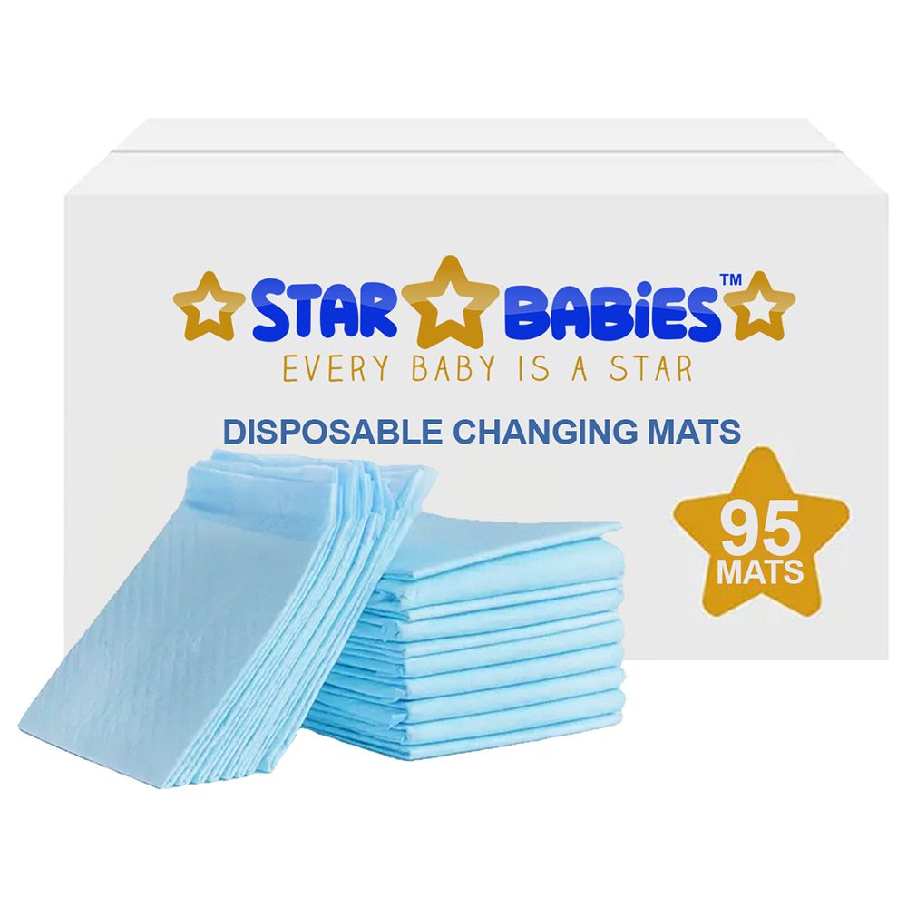 Star Babies - Disposable Changing Mat - L - 45 X 60 cm - 95pcs - Blue