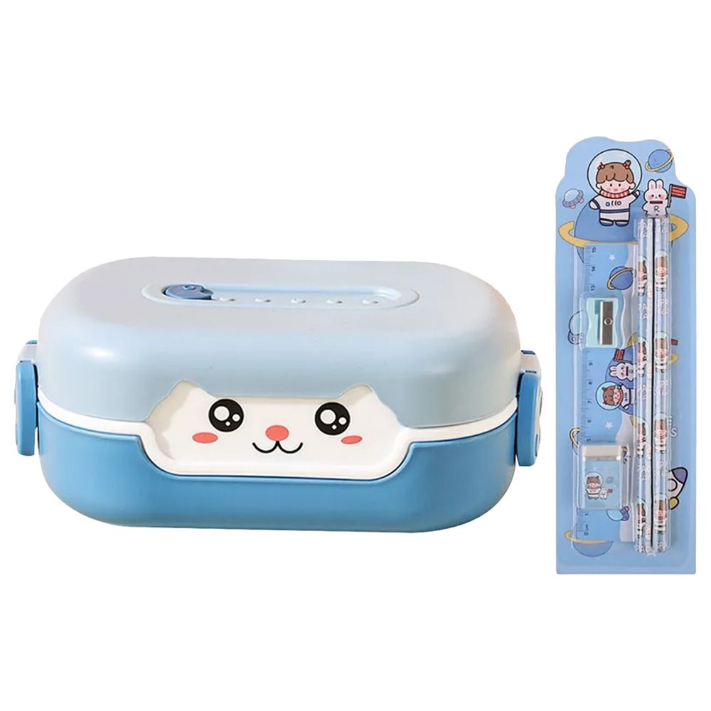 Star Babies - Kids Lunch Box - Blue w/ Stationery Set - Blue