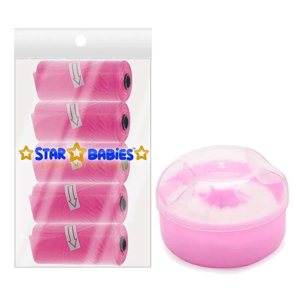 Star Babies - Disposable Scented Bag - 75pcs w/ Powder Puff - Pink