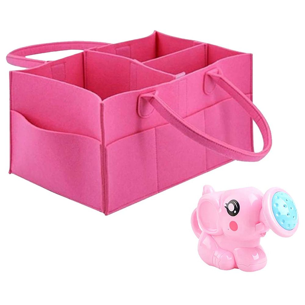 Star Babies - Regular Diaper Caddy Organizer w/ Kettle Toy - Pink