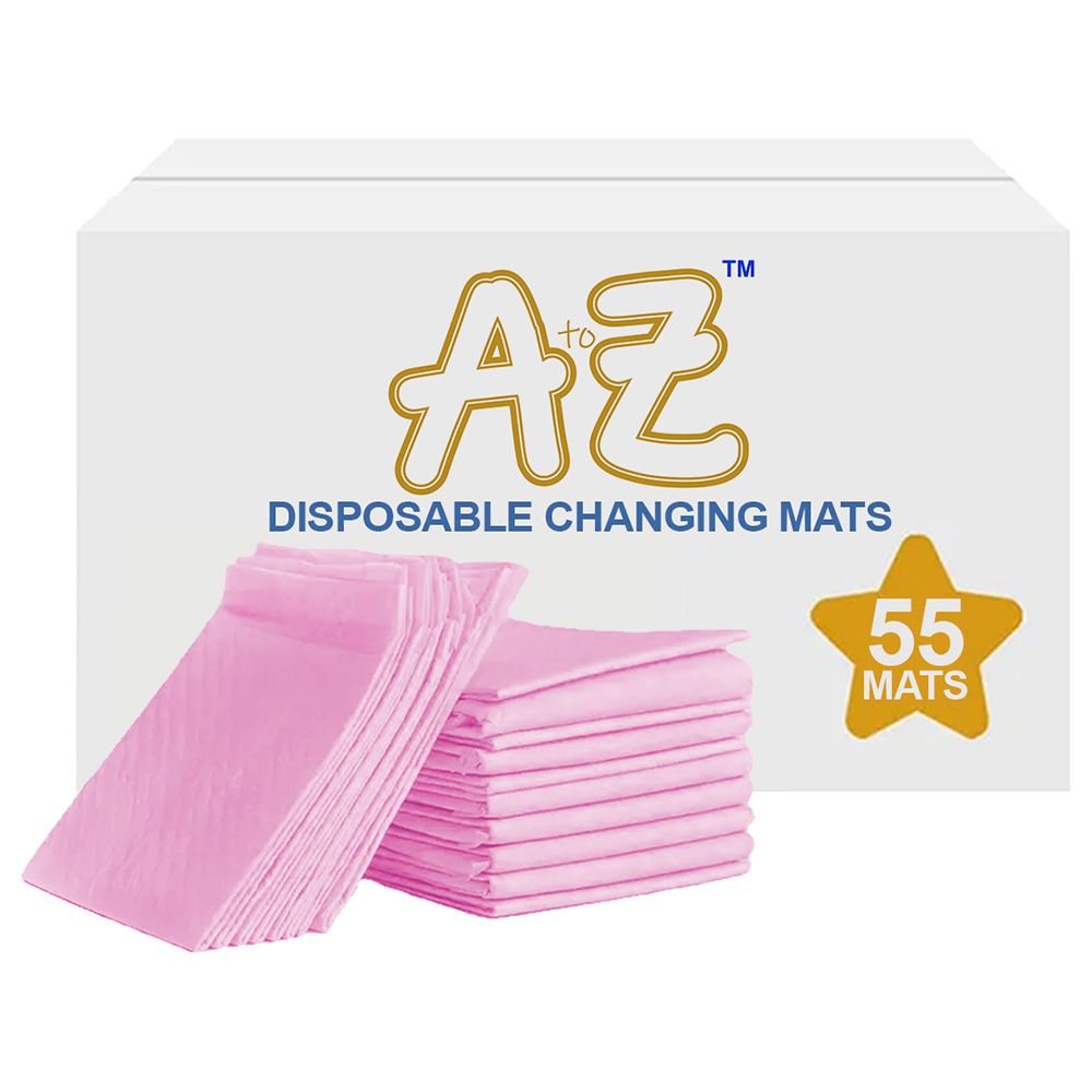 A To Z - Disposable Changing Mat - L - 45 X 60 cm - 55pcs - Pink