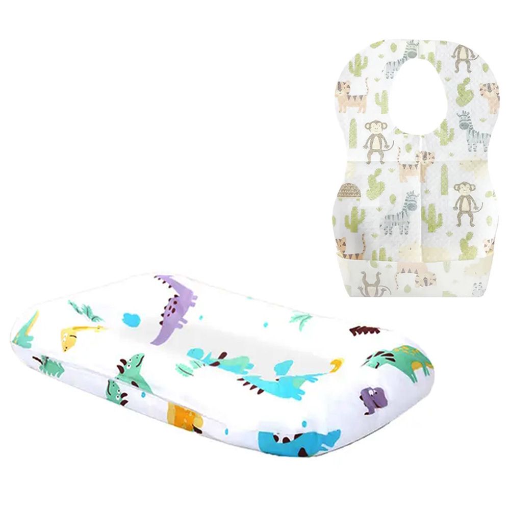 Star Babies - Changing Pad w/ Disposable Bibs 5pcs - Animal Print