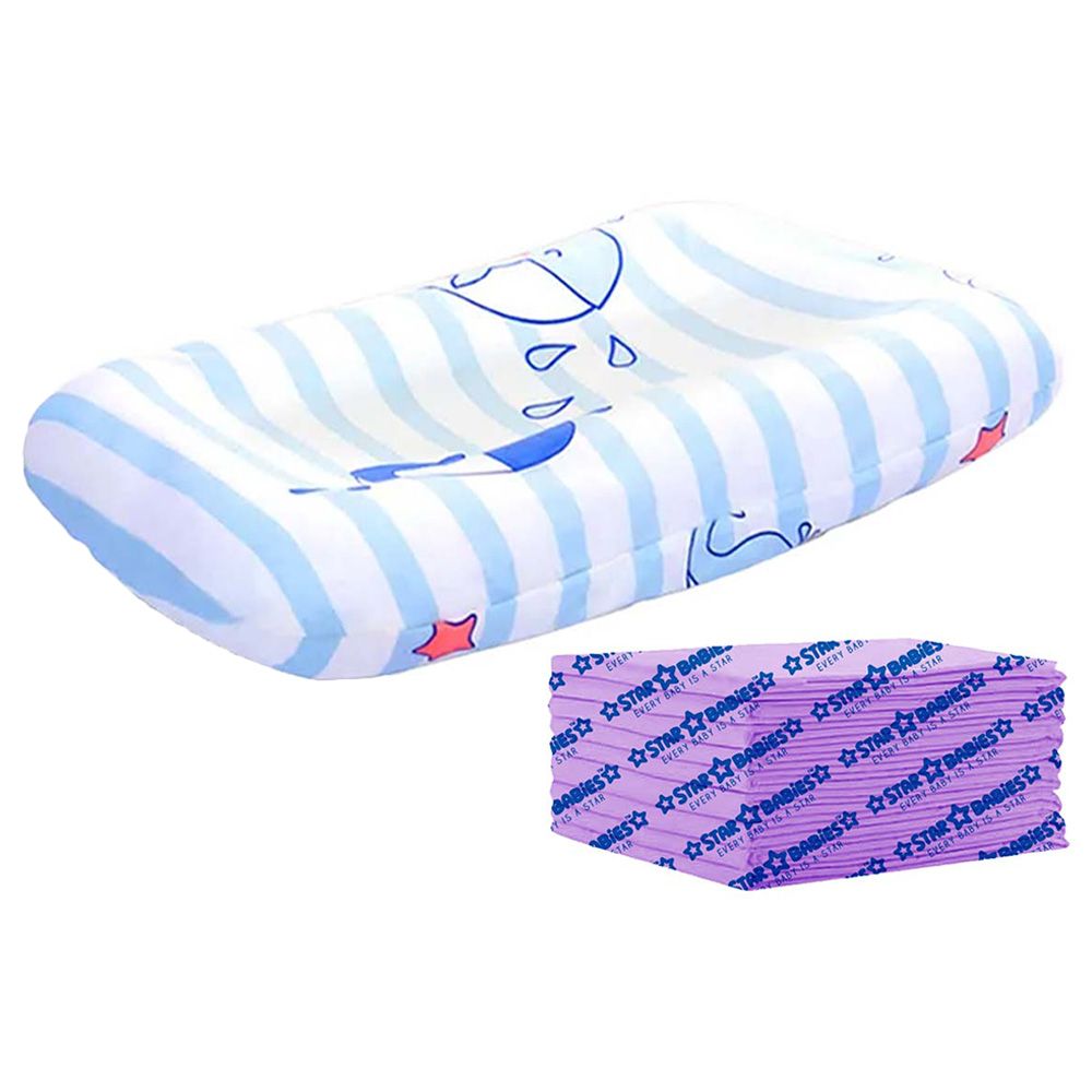 Star Babies - Changing Pad Blue Print w/ Disposable Changing Mat 5pcs - Lavender