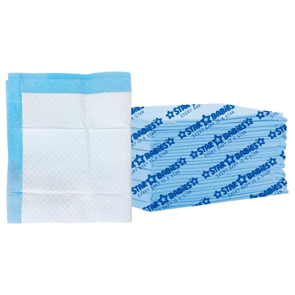 Star Babies - Disposable Changing Mat - L - 45 X 60 cm - 15pcs - Blue