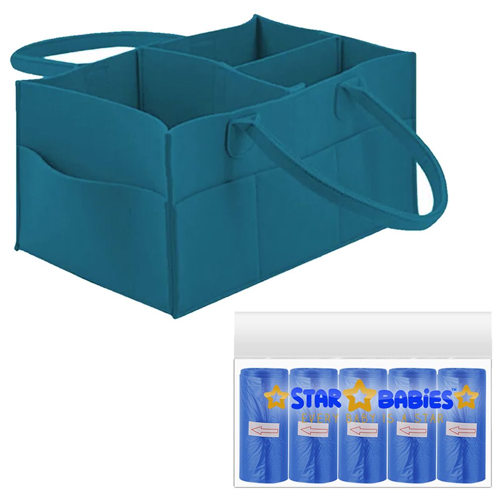 Star Babies - Caddy Diaper Bag Organizer W/ Scented Bag 5pcs - Dark Blue