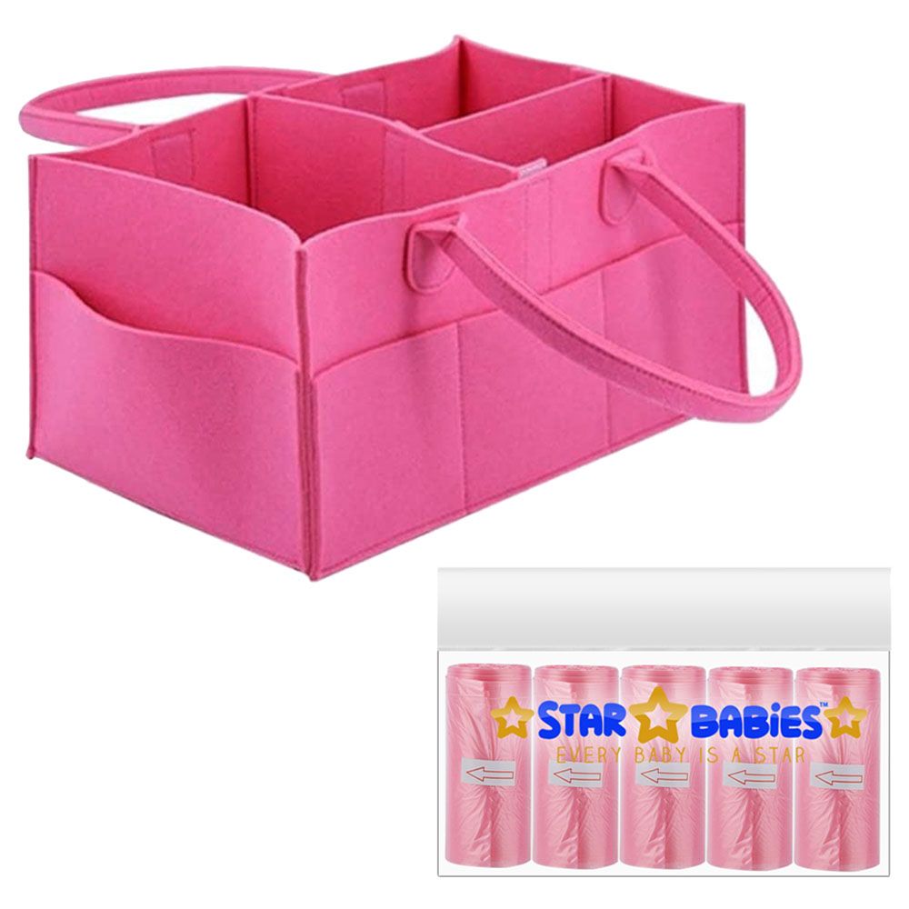 Star Babies - Caddy Diaper Bag Organizer W/ Scented Bag 5pcs - Pink