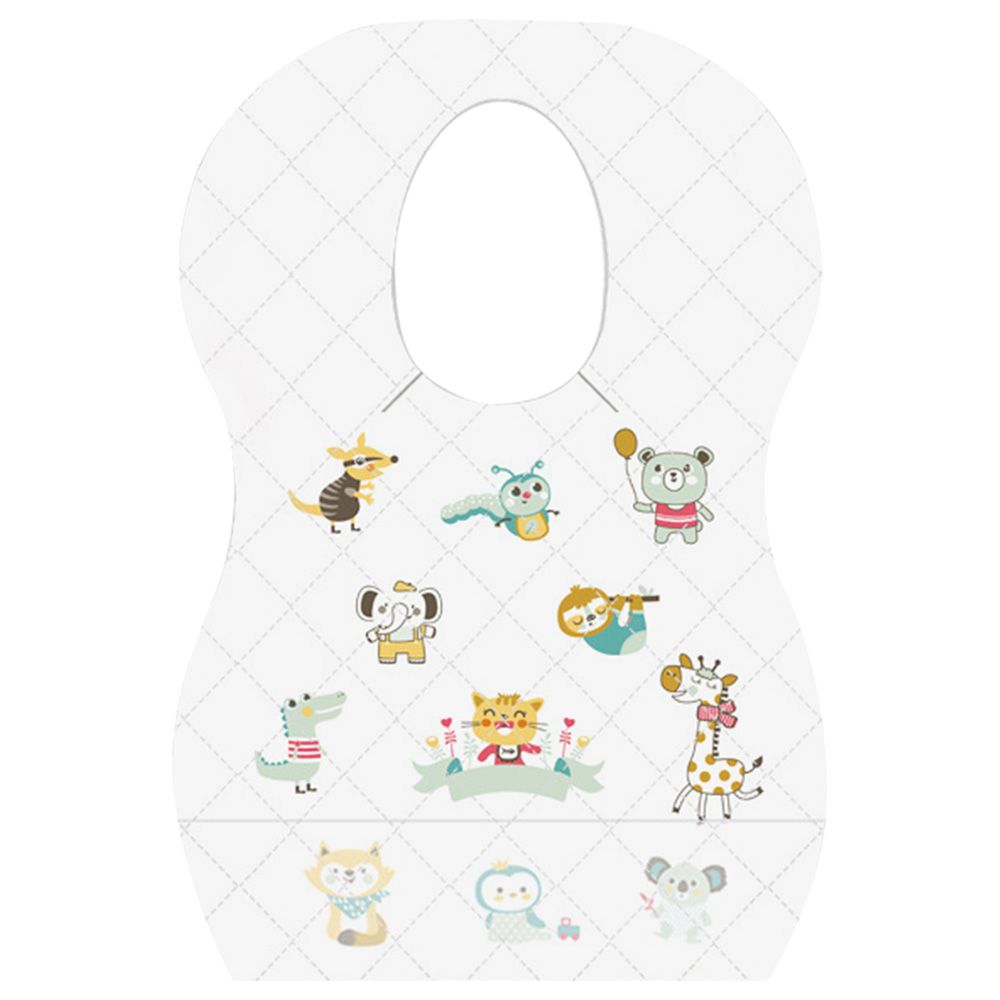 Star Babies - Disposable Bibs - Pack of 10 - Animal Print