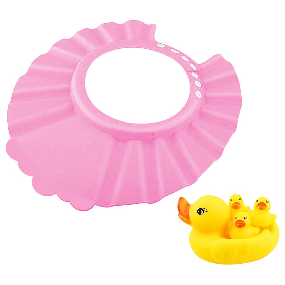 Star Babies - Kids Shower Cap w/ Rubber Duck - 2pcs - Pink