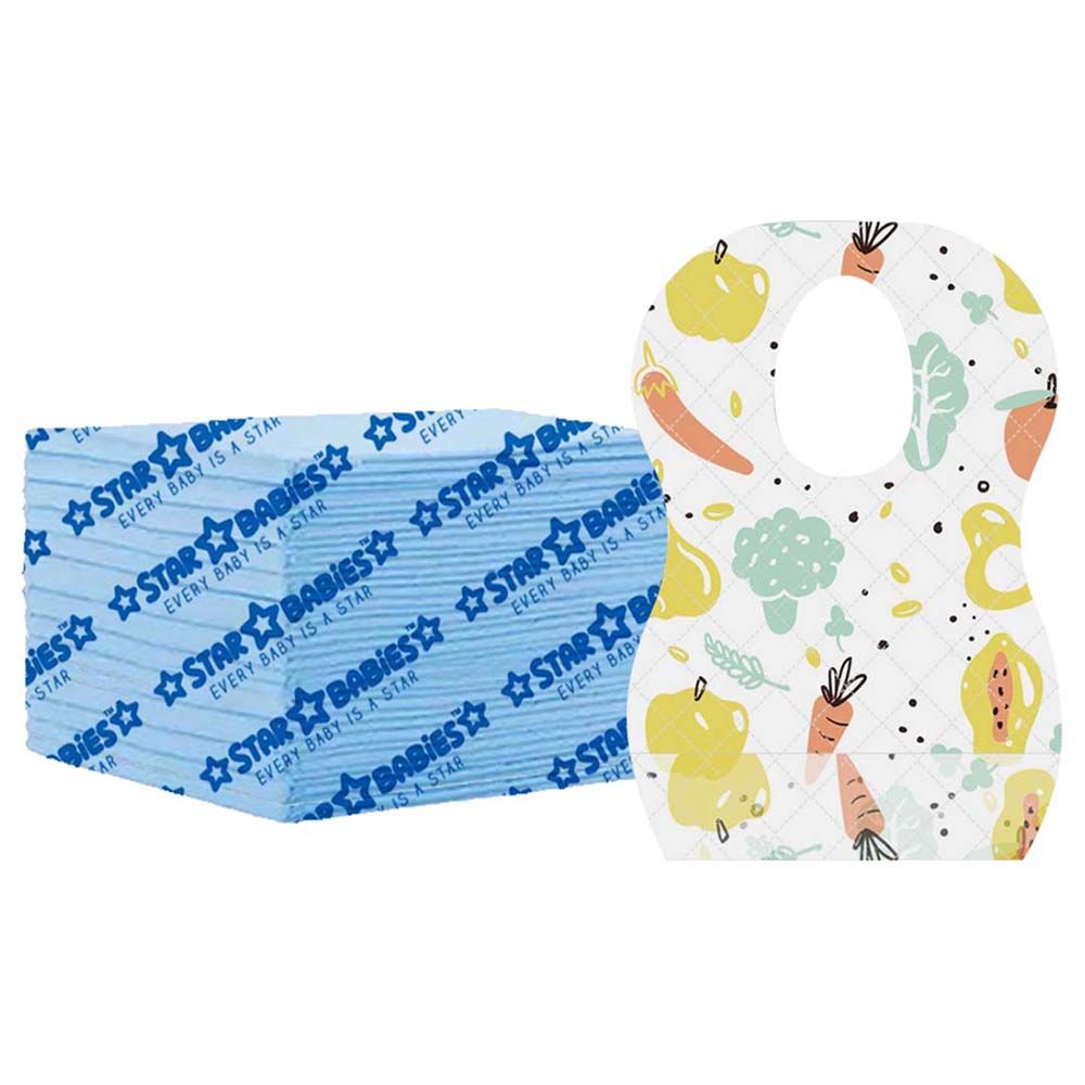 Star Babies - Disposable Bibs Fruits Print 15pcs w/ Changing Mat 15pcs - Blue