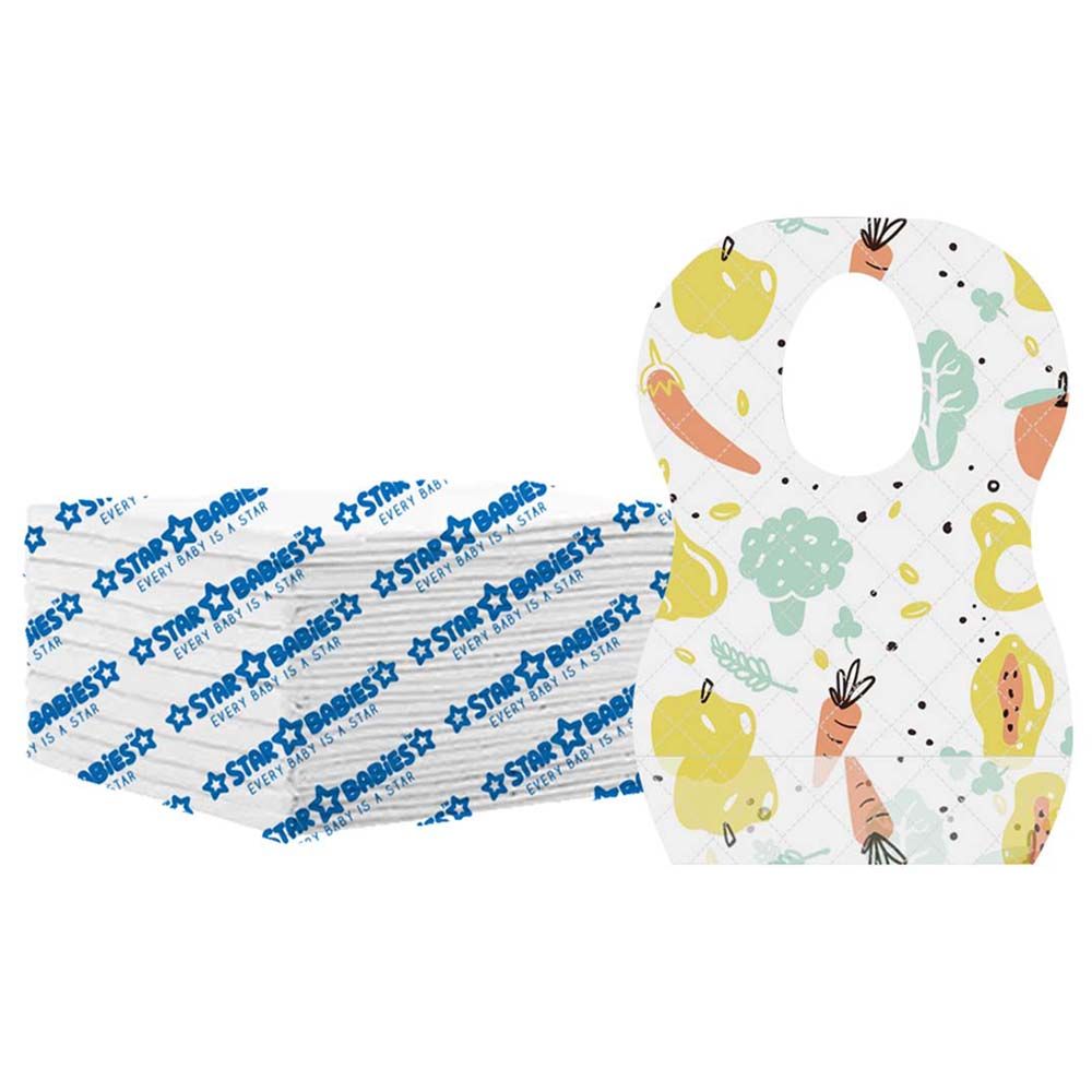 Star Babies - Disposable Bibs Fruits Print 10pcs w/ Changing Mat 10pcs - White