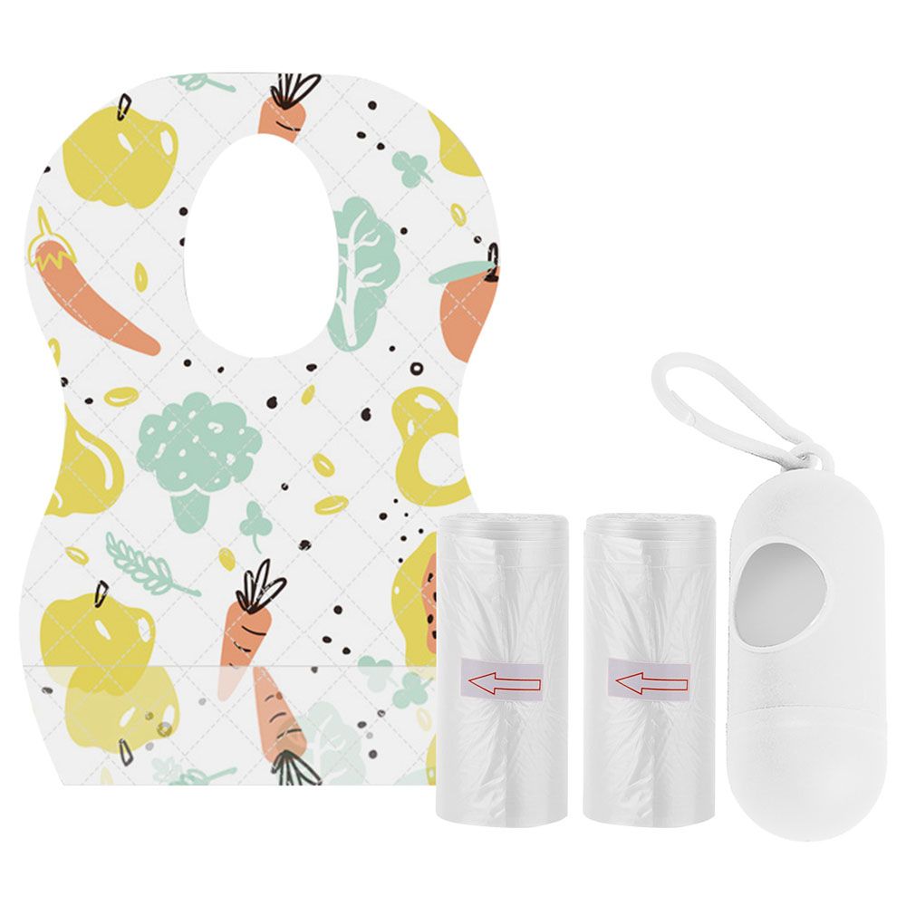 Star Babies - Disposable Bibs Fruits Print 5pcs w/ Scented Bag 2pcs & Dispenser - White