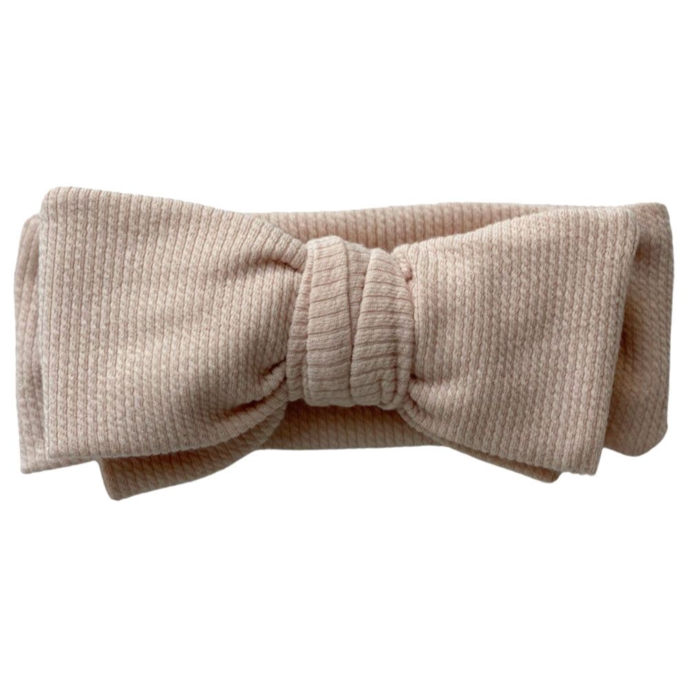 Baby Boss - Cotton Headband Bow - Beige