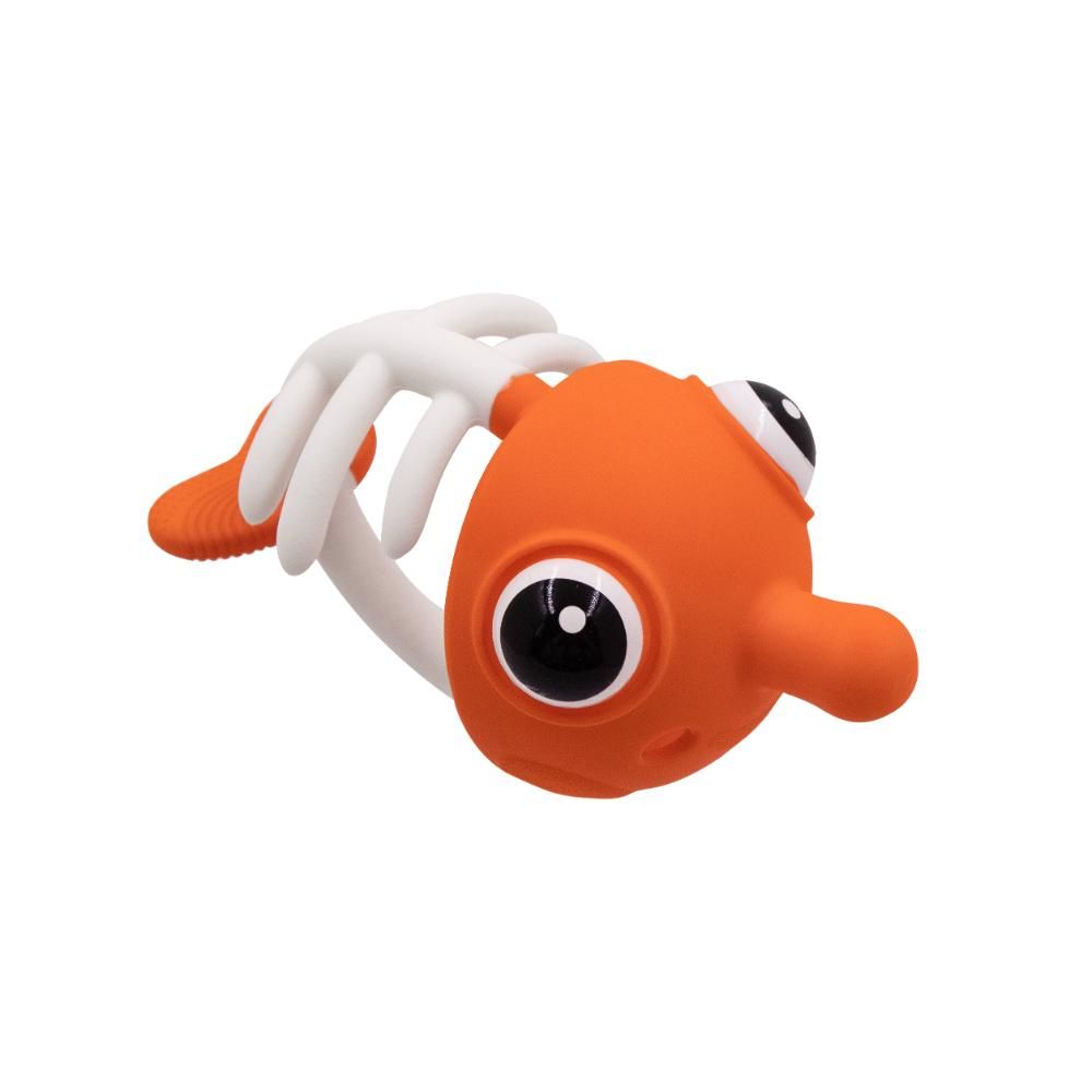 Mombella - 3-in-1 Clownfish Fidget Sensory Teether Toy - Orange