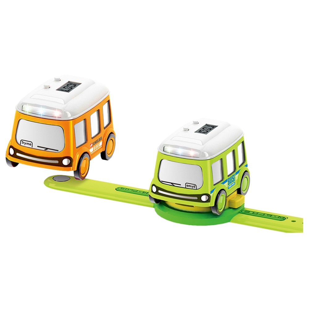 Stem - 1:62 Alloy Watch Q Bus Car Interactive Induction With Light Music - 1pc - Color May Vary