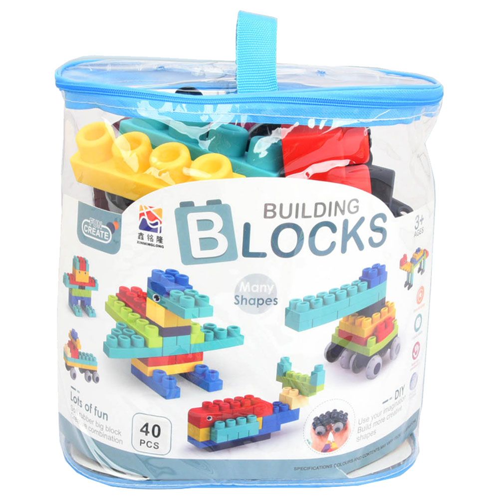 Stem - Soft Building Blocks Creative Fun Kit- 40pcs - Blue