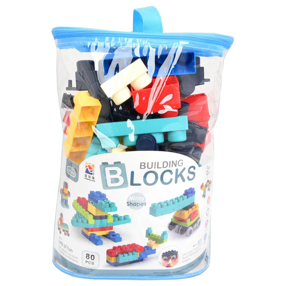 Stem - Soft Building Blocks Creative Fun Kit- 80pcs - Blue