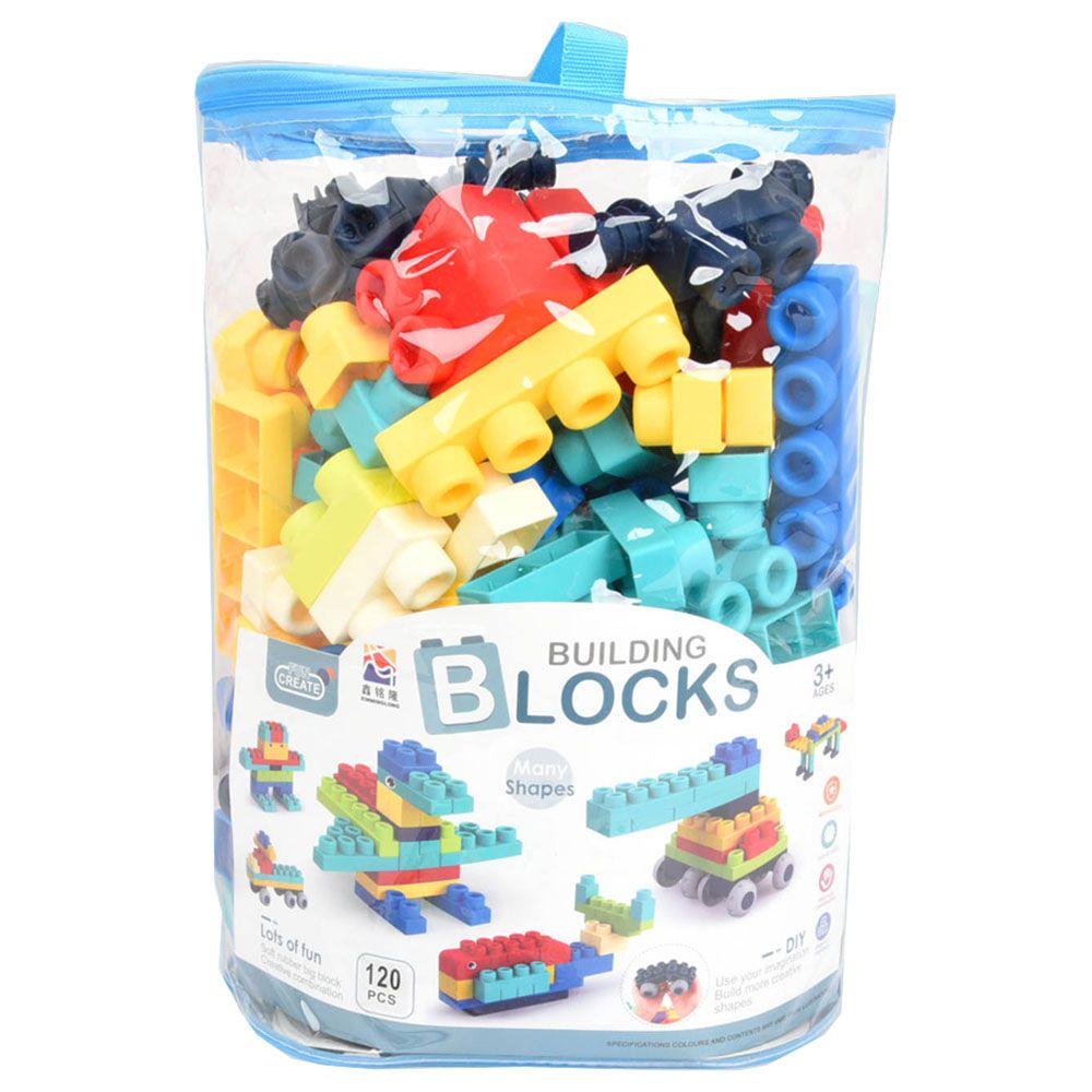 Stem - Soft Building Blocks Creative Fun Kit- 120pcs - Blue