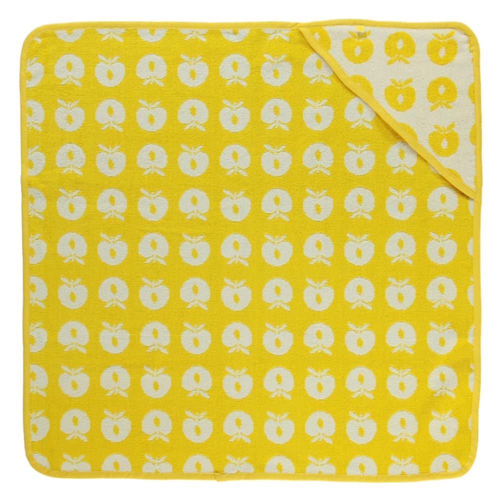 Smafolk - Apples Print Baby Towel - Yellow