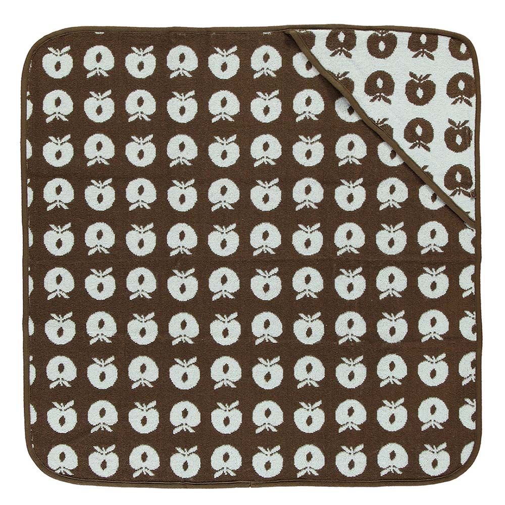 Smafolk - Apples Print Baby Towel - Brown