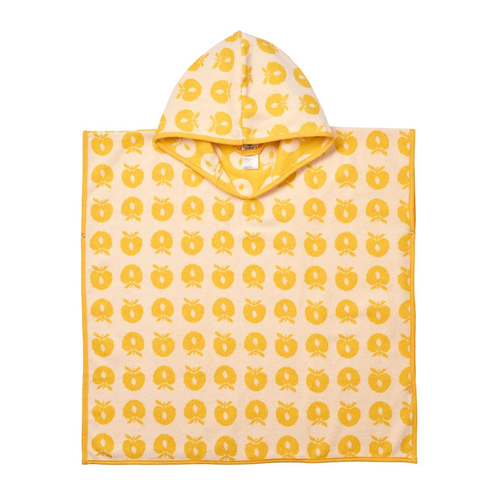 Smafolk - Apples Print Poncho Towel - Yellow