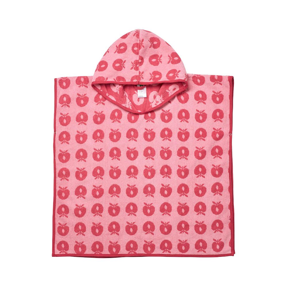 Smafolk - Apples Print Poncho Towel - Pink