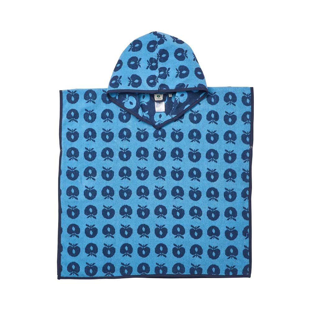 Smafolk - Apples Print Poncho Towel - Blue