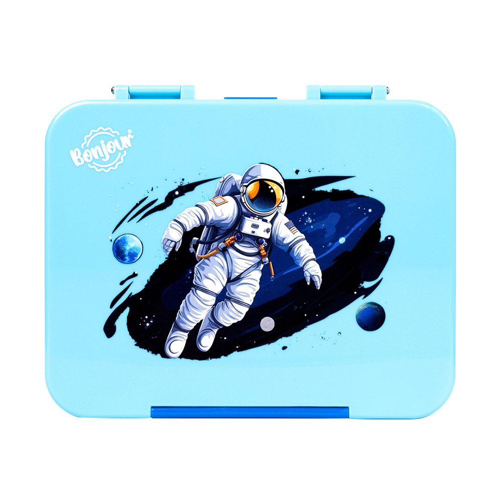 Bonjour - 4/6 Compartment Uni Lock Tiff Lunch Box - Blue Astronaut