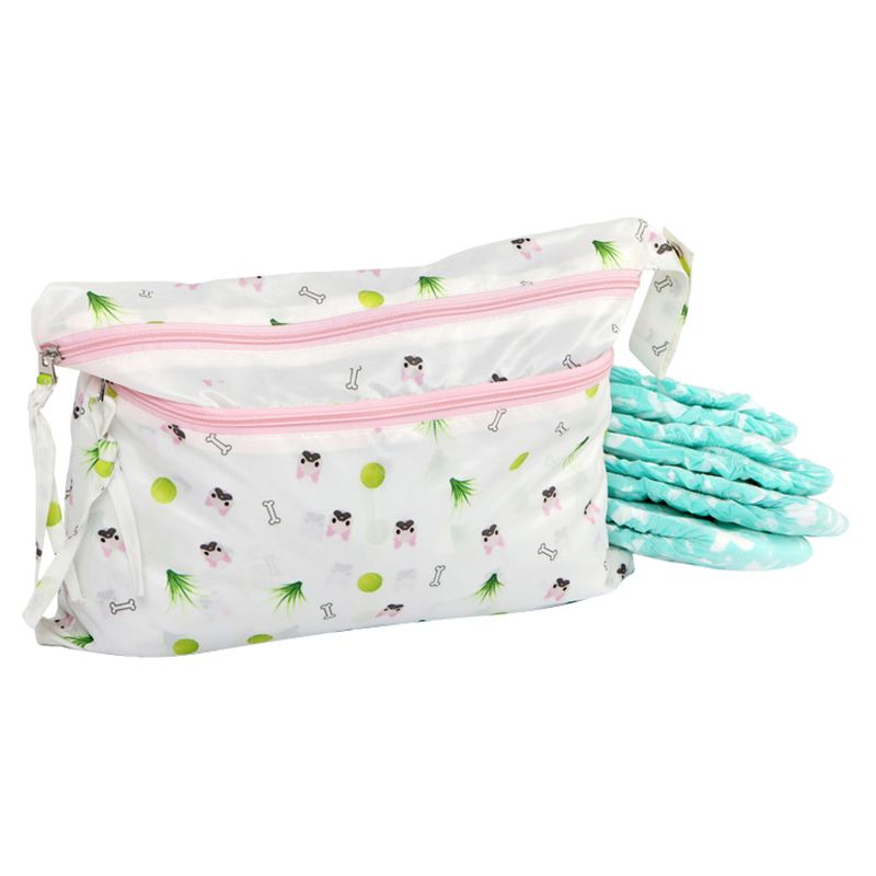 Melii - Wet Bag - White & Pink Bulldog 