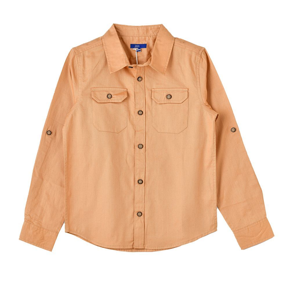 Jam - Boy's Casual Shirt With Long Sleeves - Orange