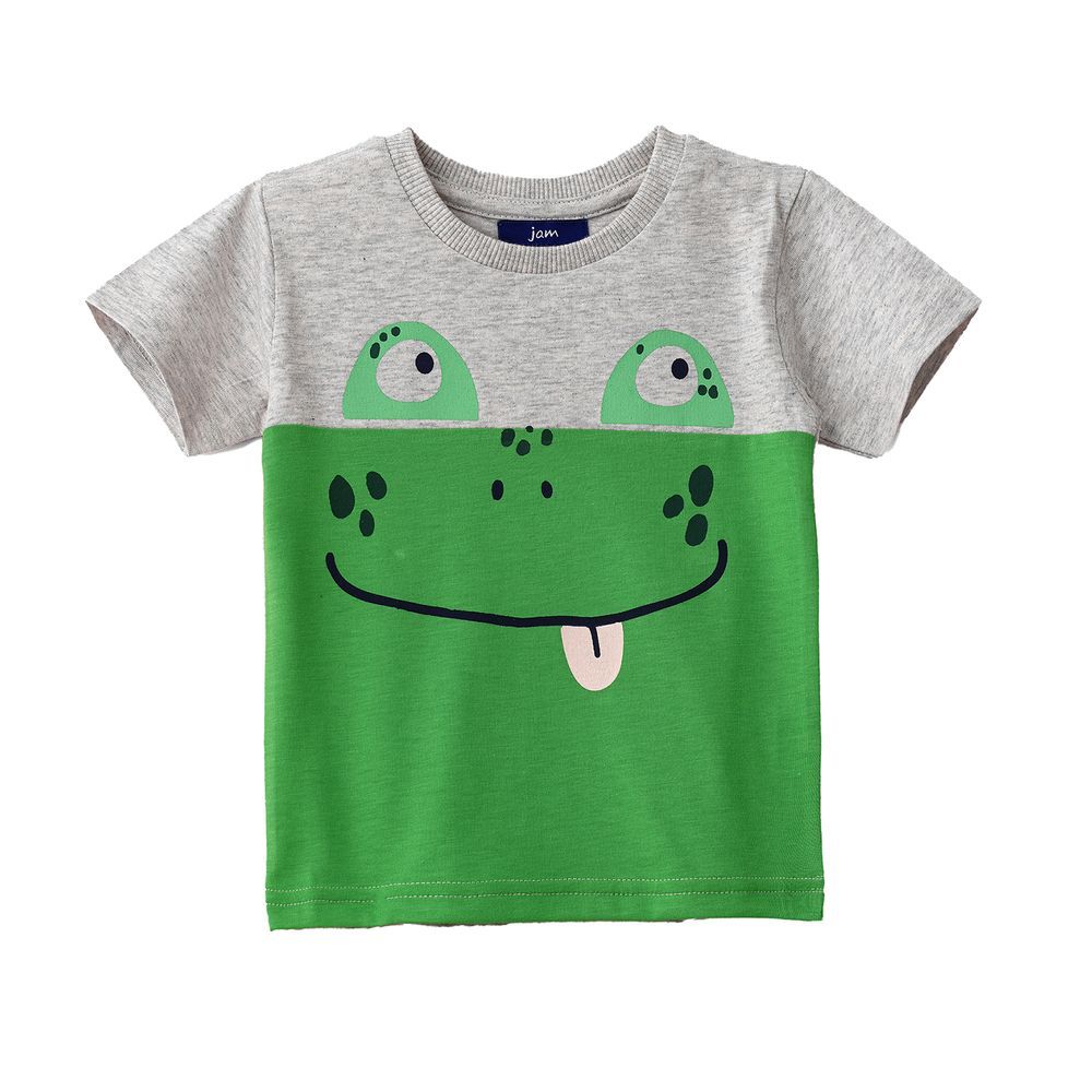 Jam - Boys' Green Frog Graphic Cotton T-shirt