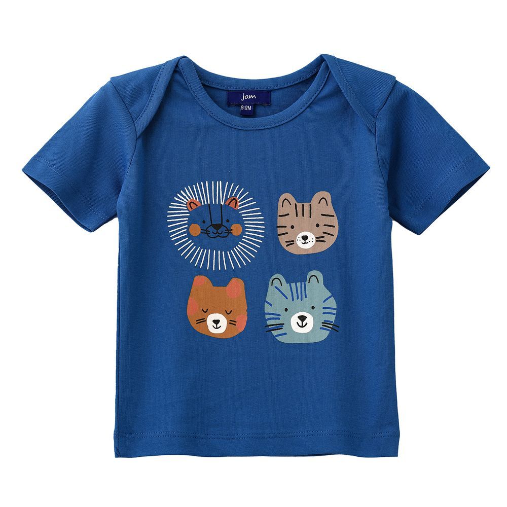 Jam - Playful Four Cubs Graphic Cotton T-shirt For Boys - Blue