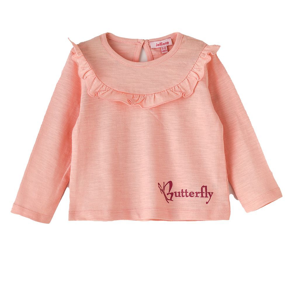 Jelliene - Girls' Butterfly Ruffle Top