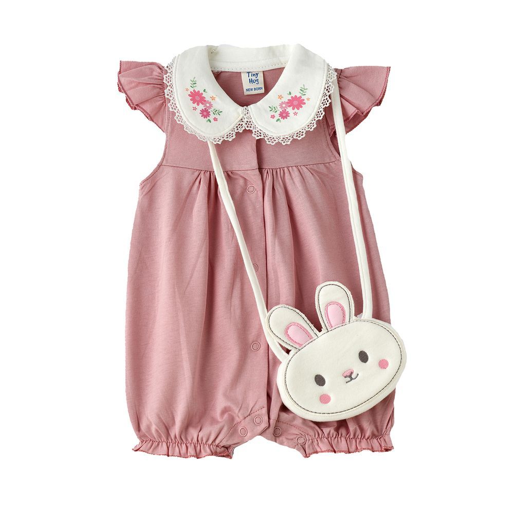 Tiny Hug - Baby Girl Bunny Onesie & Bag - Pink