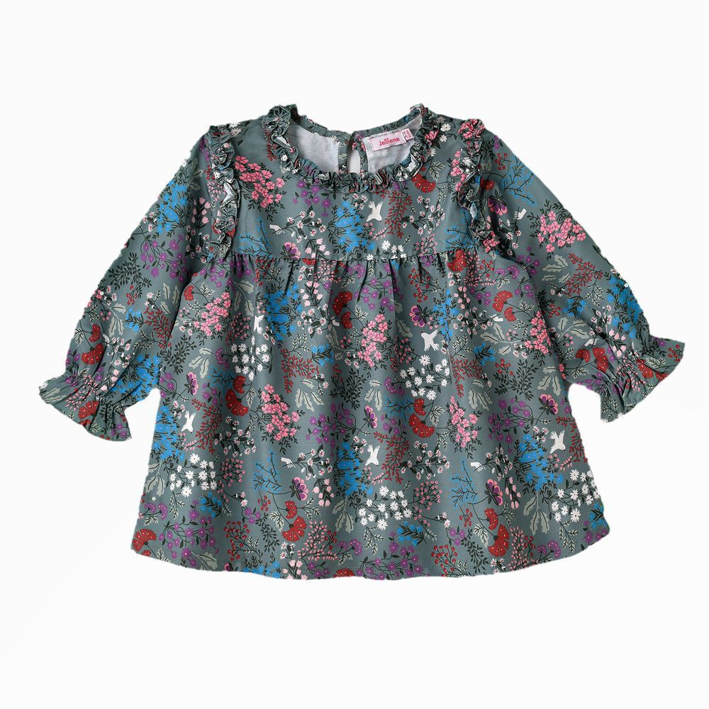 Jelliene - Girls' Breathable Viscose Woven Blouse - Green