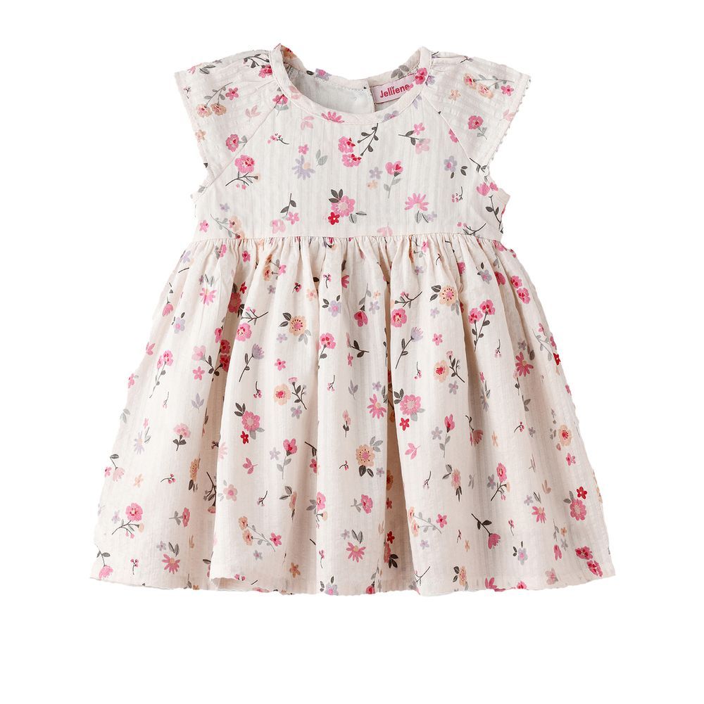 Jelliene - Baby Girl Floral Dress - White