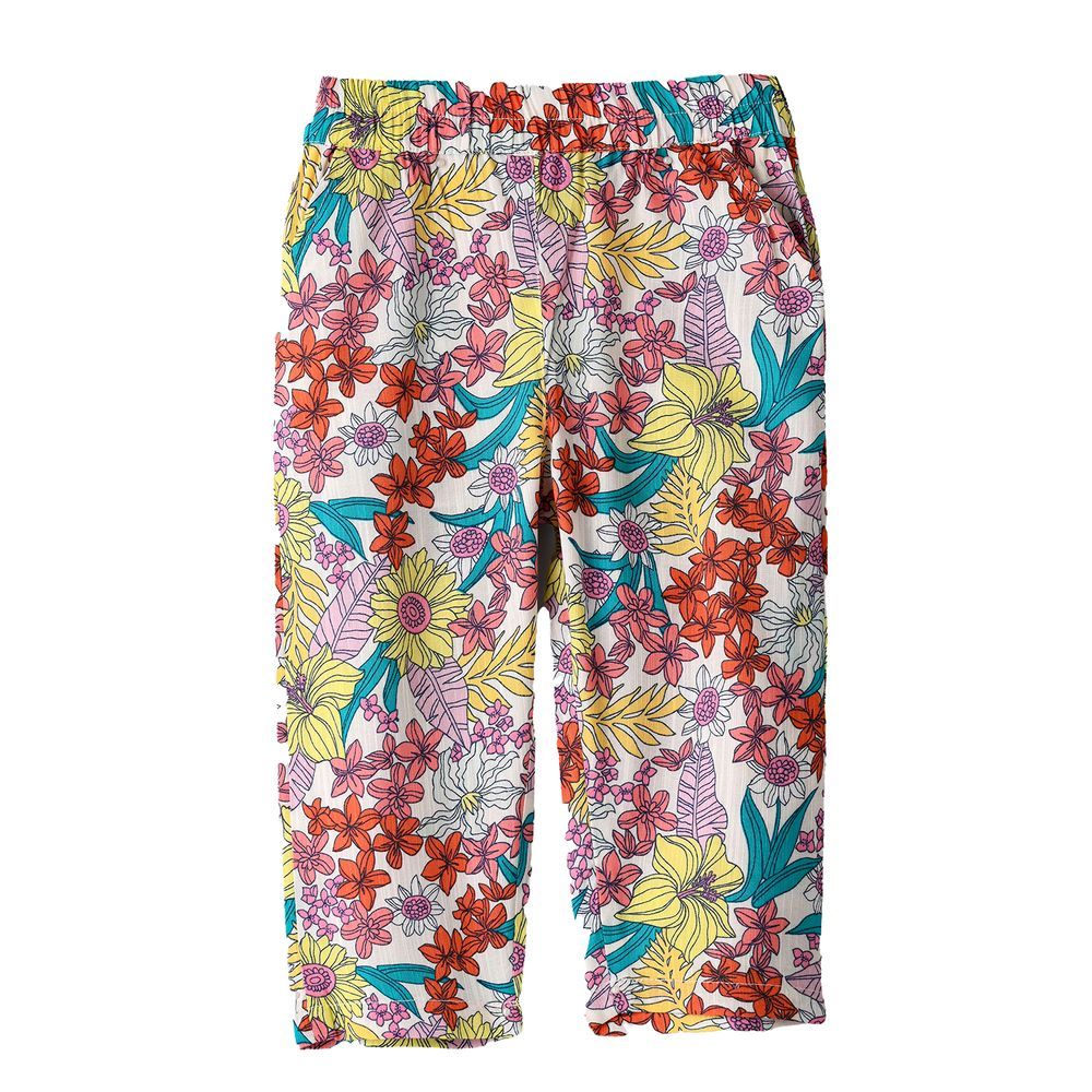 Jelliene - Girl's Floral Cropped Pants - Multicolor