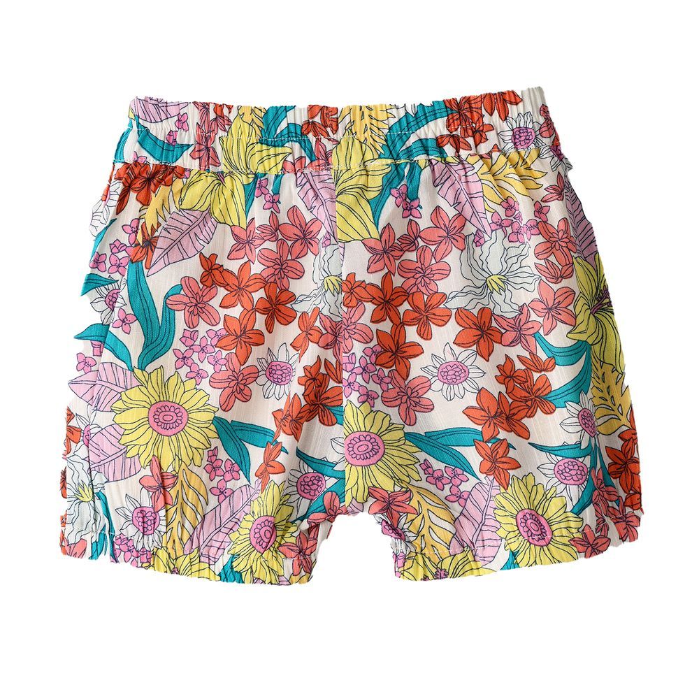 Jelliene - Girl's Floral Viscose Shorts - Multicolor