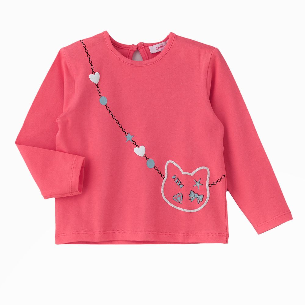 Jelliene - Cozy Knit Long Sleeve T-Shirt For Girls - Pink